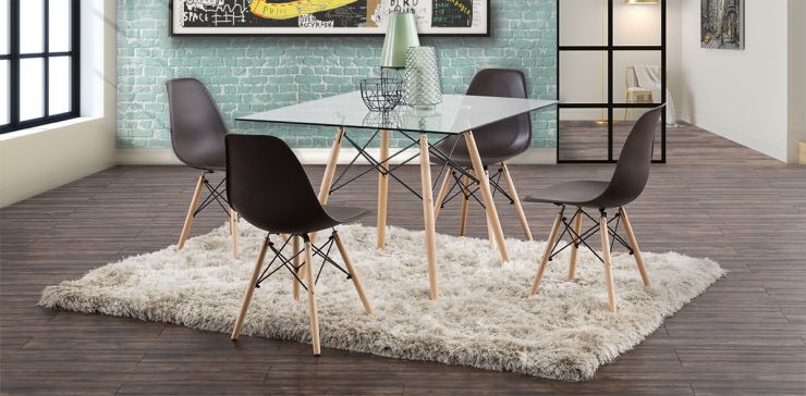 Comedor Cuadrado Atlas Con Sillas Chocolate