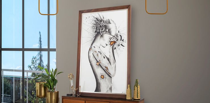 Cuadro Decorativo Parota Broken Woman Café