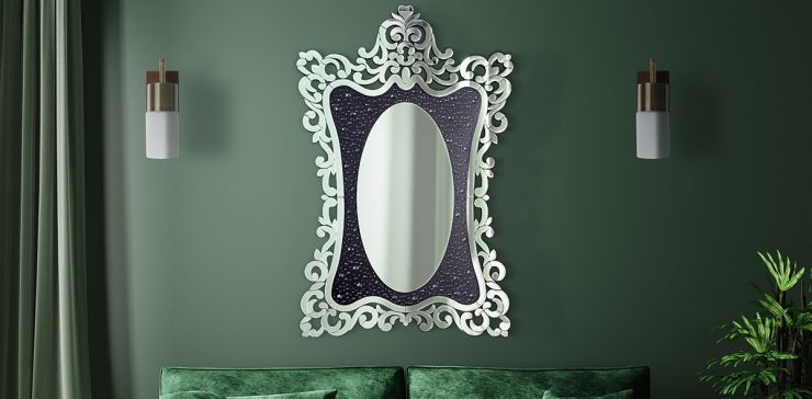 Espejo De Pared 149 X 99 Cm Plata