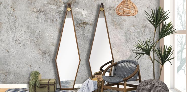 Espejo Decorativo Acre Díptico Parota
