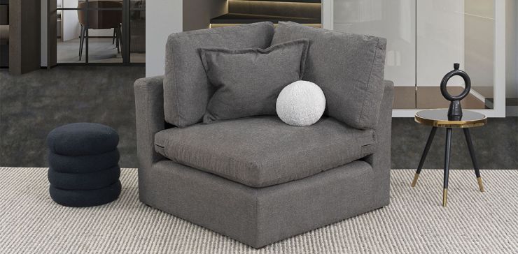 Sillón Esquinero Romelly Gris