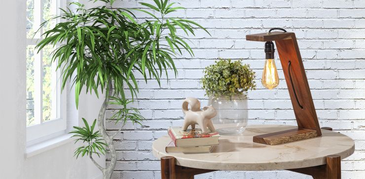 Lampara de Mesa con Foco Decorativo Dany Parota