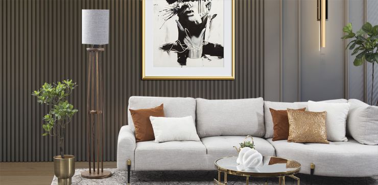 Lámpara De Piso Loreto Beige
