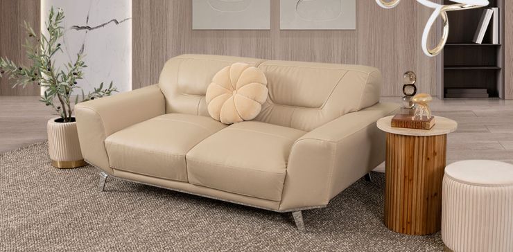 Sofá 2 Plazas Piel Ameno CL Beige (Boal)