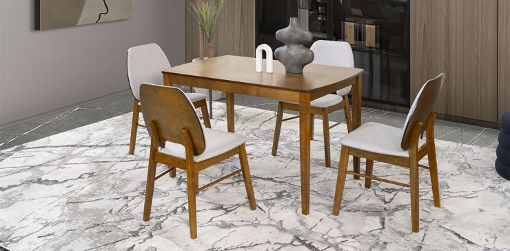 Comedor Loto Gris 5 Piezas