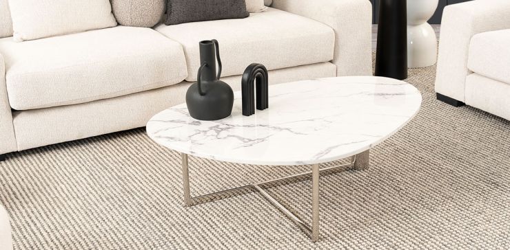 Mesa De Centro Ovalada Etel Blanco