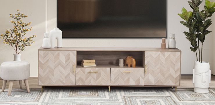 Mesa TV 240 Cm Casa Anahí Serenity Espiga Café