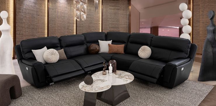 Sala Reclinable Modular Piel Darno Negro (Boal)