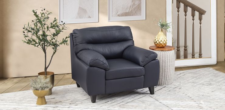 Sillón Piel Match Bolton Azul