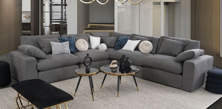 Sala Romelly Gris 5 Piezas