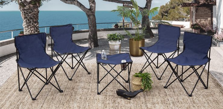 Set De Jardín Plegable Forest Azul 5 Piezas