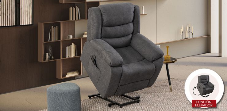 Sillón Reclinable Eléctrico Aruba Gris