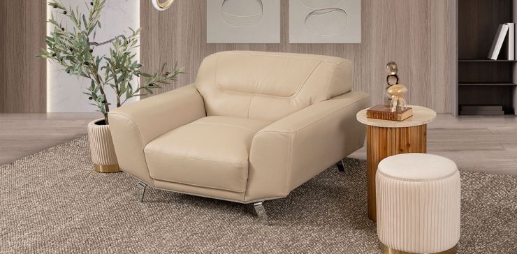 Sillón Piel Ameno CL Beige (Boal)