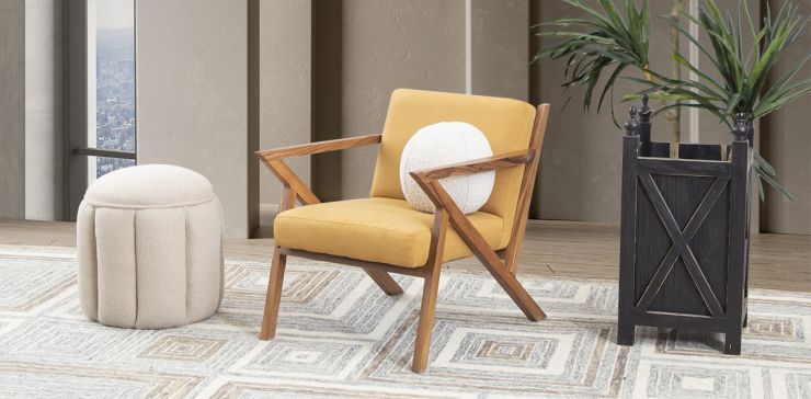 Sillón Ocasional Romeo Mostaza Parota