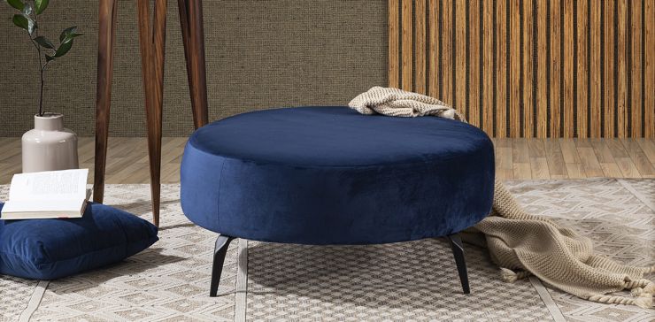 Taburete Bellavue Azul 83 x 43 cms