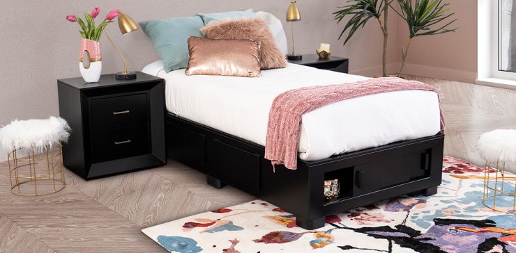 Base De Cama Cajonera Individual Koren Chocolate