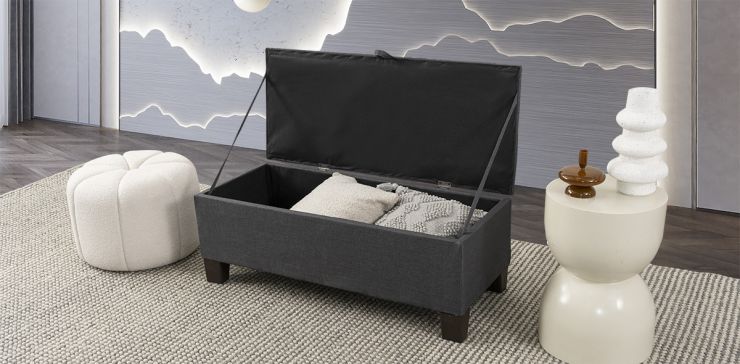 Baúl Pie de Cama Cleo  New Gris