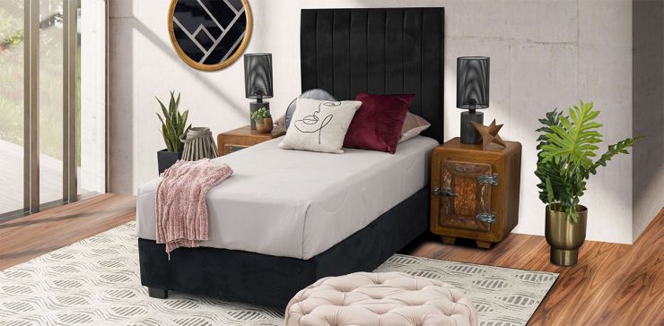 Cama Individual Megan Negro