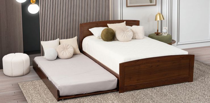 Cama Matrimonial Con Cama Baja Individual Tommy PL Café
