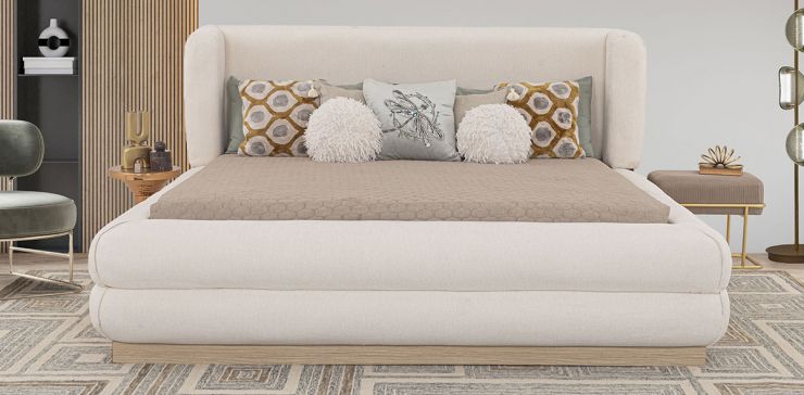 Cama King Size Deanne Beige 