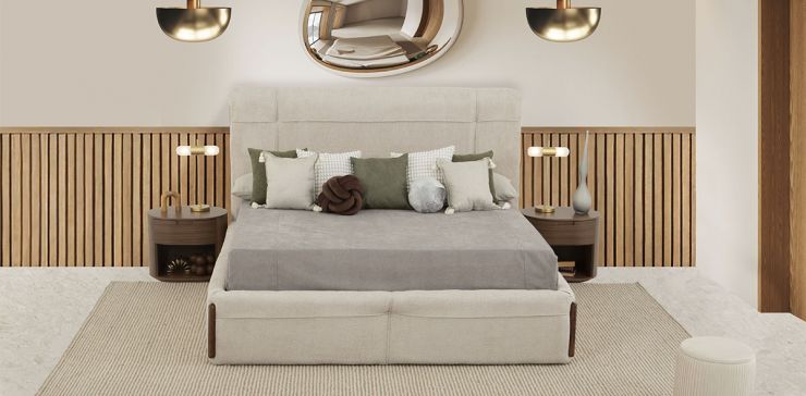 Cama King Size Namora Beige