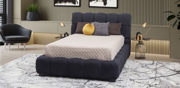 Cama Matrimonial Dakota Gris Charcoal 