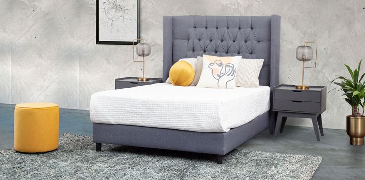 Cama Matrimonial Estela Promo Gris