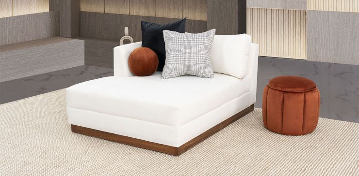 Sillón Largo Brazo Izquierdo Alice Blanco