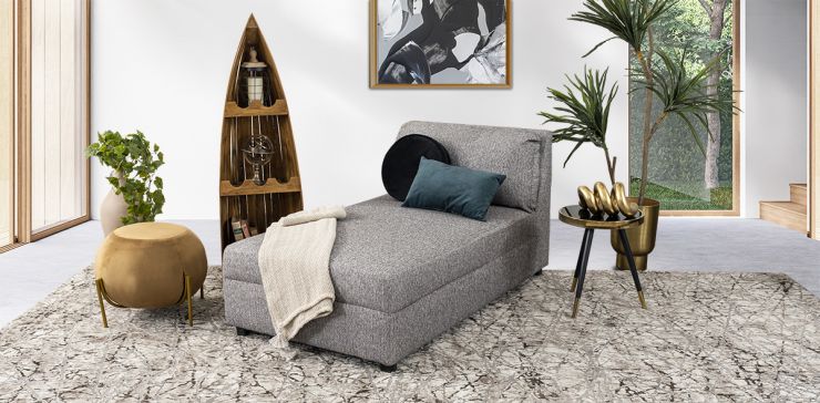 Chaise Long Gea  Gris Acero Sirius