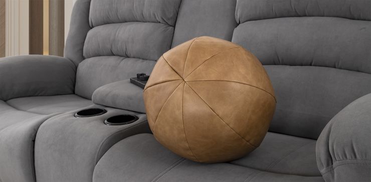Cojín Decorativo Piel Esfera Elche Café