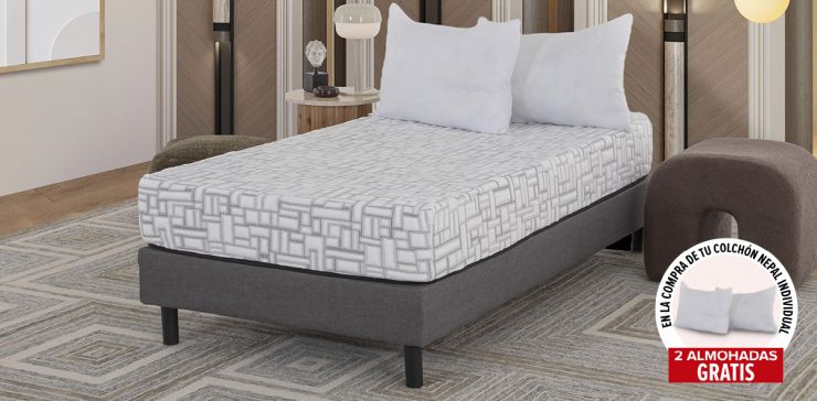 Colchón Individual Memory Foam Nepal Semi-Flex 