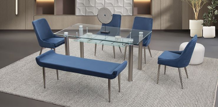 Comedor Rectangular Enkel II Azul 6 Piezas