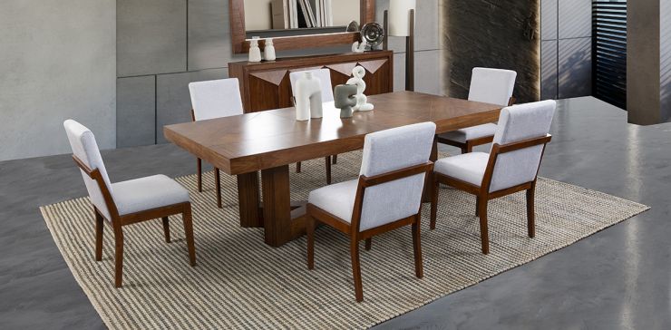 Comedor Rectangular Creta Con Sillas Blanco Winter 240 Cms