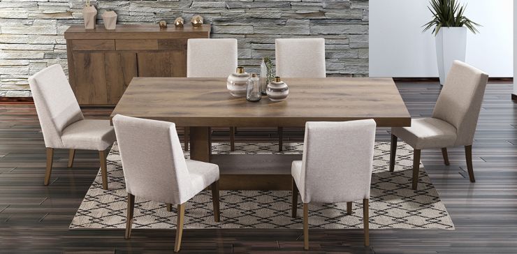 Comedor Rectangular Anka 240 Cms Con Sillas Arena