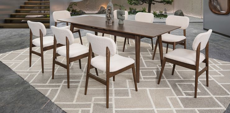 Comedor Con Extensión Toulouse Beige 7 Piezas