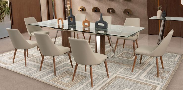 Comedor Con Extensión Boscoli Beige 7 Piezas