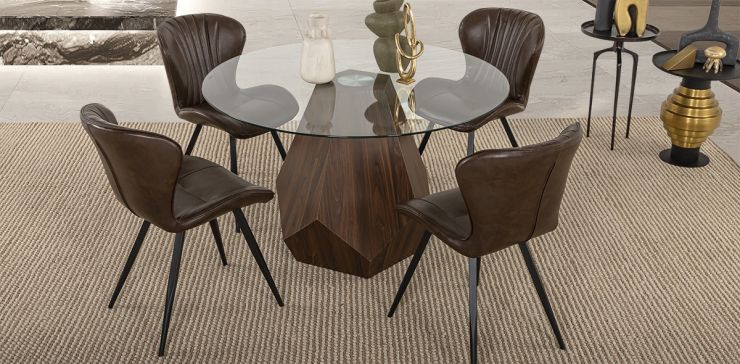 Comedor De Cristal Ceiba Café 5 Piezas