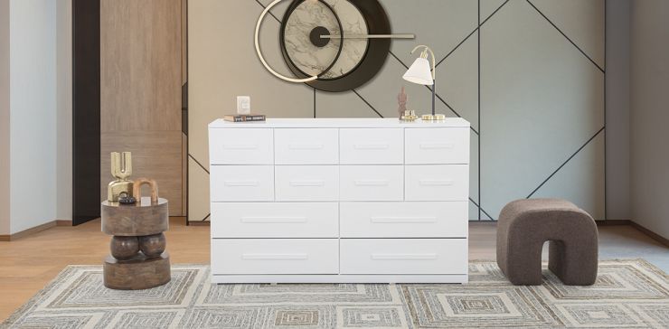 Cómoda Zoe Life Blanco Con 12 Cajones