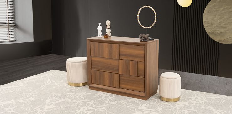 Cómoda 3 Cajones Atenas Parota 