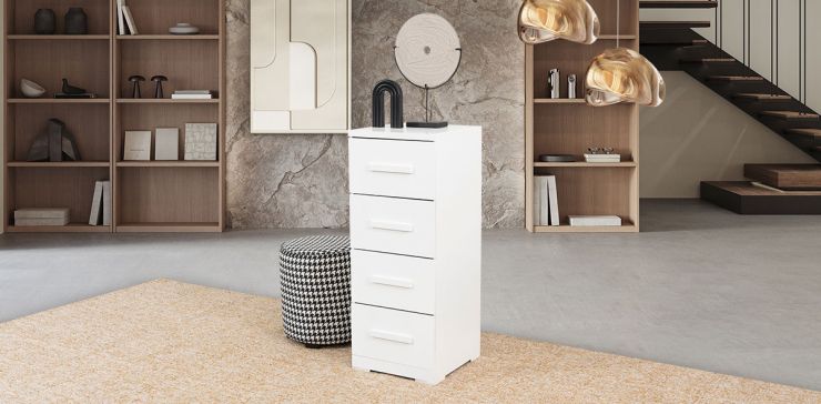 Cómoda Zoe Life Blanco Con 4 Cajones