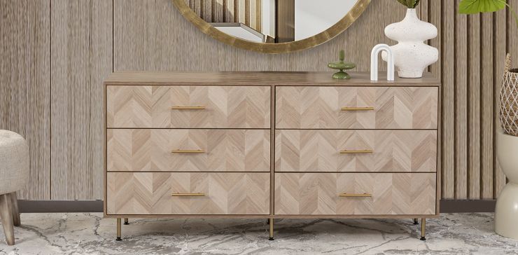 Cómoda 160 Cm Casa Anahí Serenity Espiga Café