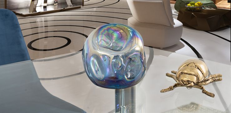 Esfera Decorativa Cristal Zirconia Azul Chica