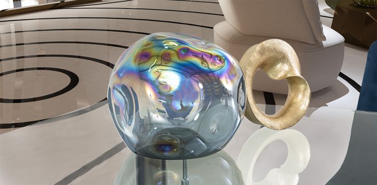 Esfera Decorativa Cristal Zirconia Azul Mediana