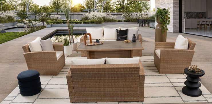 Set de Jardín Rectangular Zane Beige
