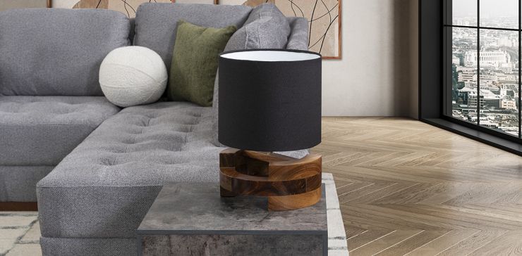 Lámpara De Mesa Lego Negro