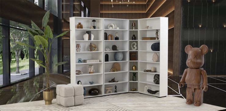 Librero con Esquinero Tobby Life Blanco