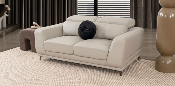 Sofá 2 Plazas Piel Lecce Beige