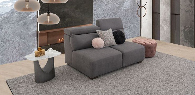 Sofá 2 Plazas Sin Brazos Cloe CL Gris