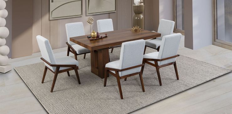 Comedor Marbella Con Sillas Praga Mix Gris 7 Piezas