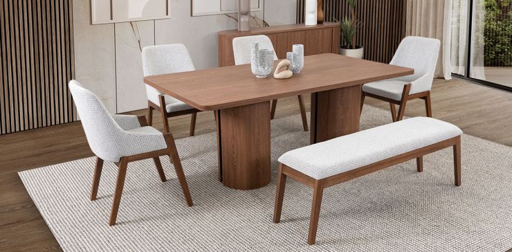 Comedor Rectangular Abu Dabi Café 6 Piezas